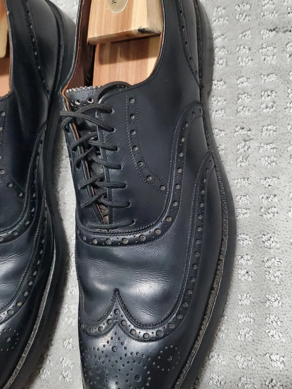 Allen Edmonds Boulevard Black Leather Golf Shoe Men Size 11 4A Rare